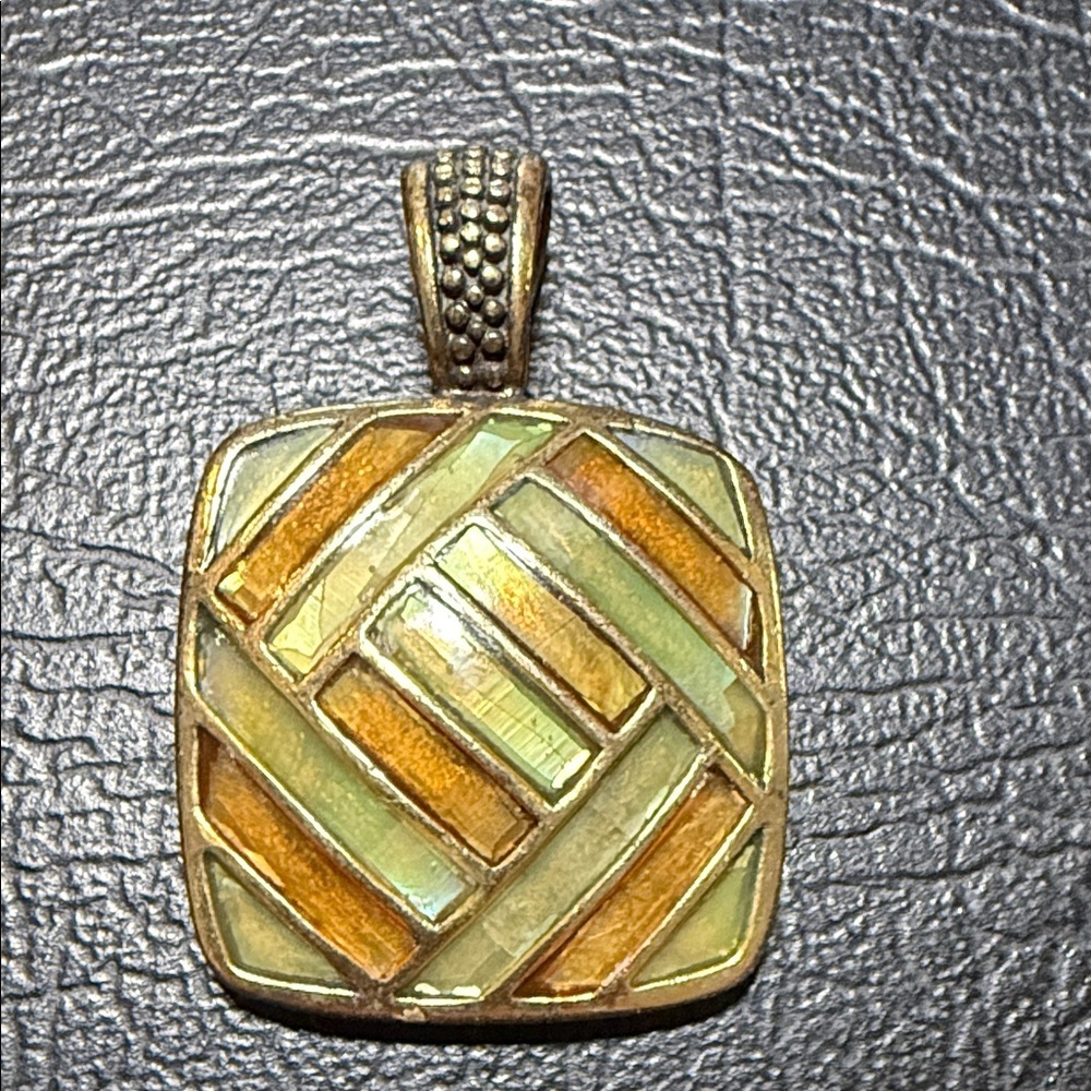Lia Sophia Gold and Green Geometric Necklace